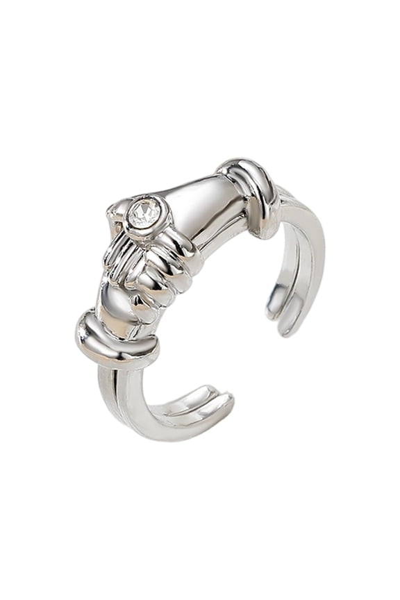 Gold Silver Interlockings Hug Rings Flexible Sizing Comfort Fit Alloy Fashion Accessory For Gifts And Dating