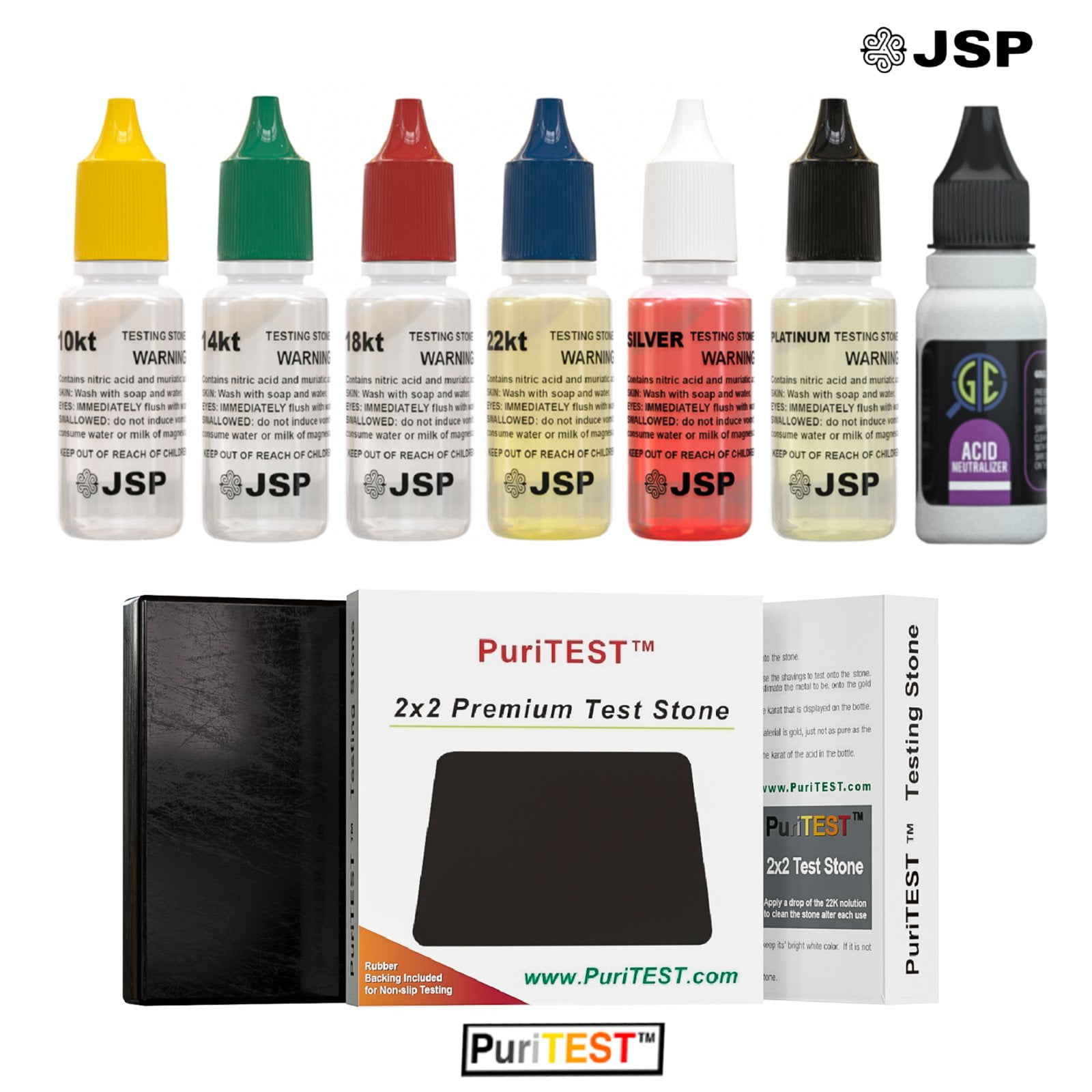 Gold Silver Jewelry Acid Testing Kit Tester Test Scrap Neutralizer JSP