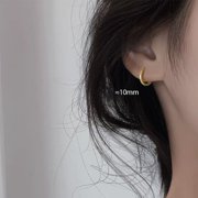 BAUT Gold Silver Korean Simple Huggie 6mm/8mm/10mm/12mm Minimalist Round Earring Ear Buckle Hoop Earrings GOLD 10MM