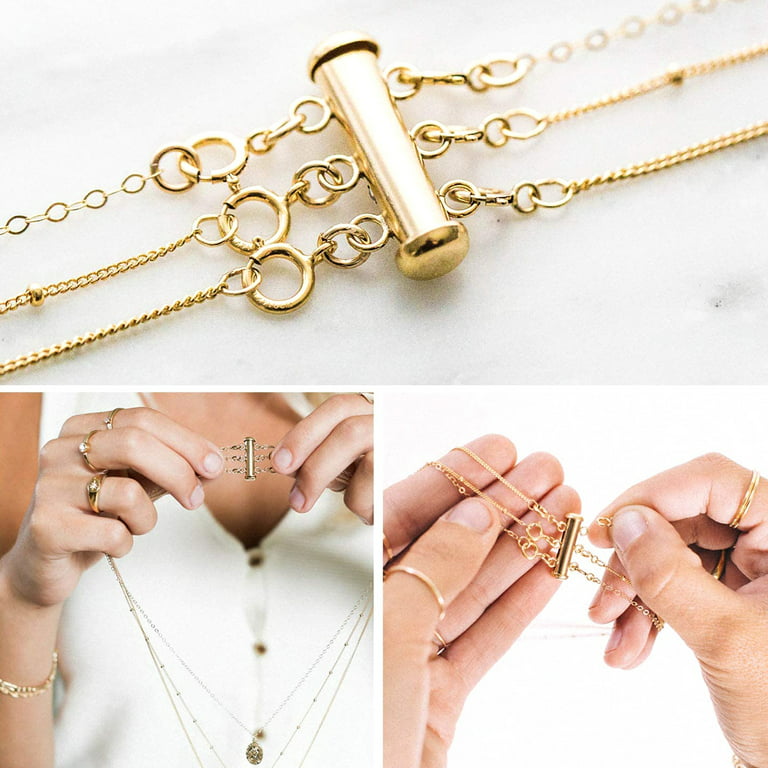 Strands Clasps Magnetic Necklace Connector Layering Magnetic
