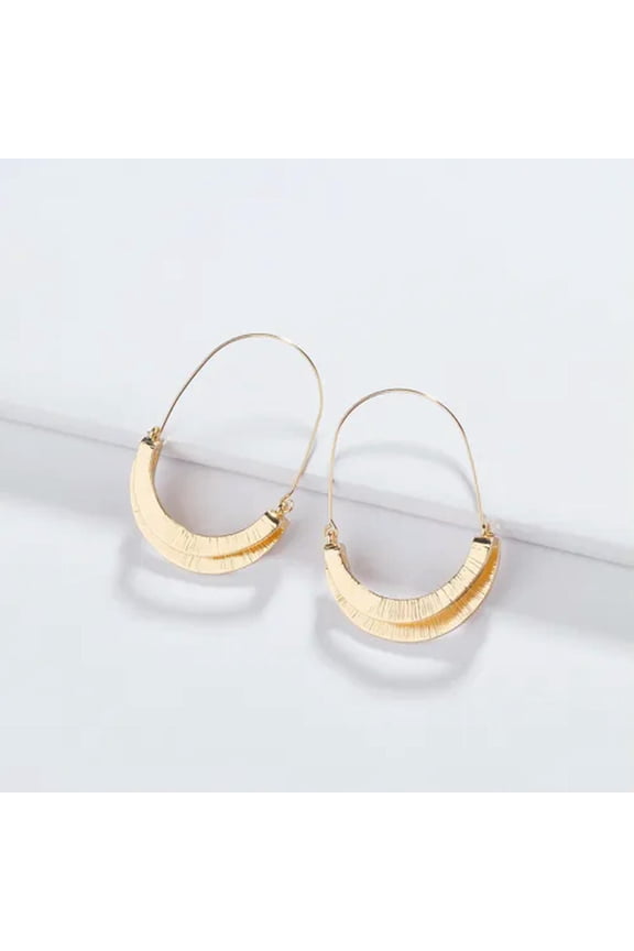 Gold Silver Metal Crescent Moon Hoop Earrings for Women 2023 New Fashion Jewelry