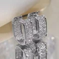 thumbnail image 1 of Gold Silver Plated Hoop Earrings With Cubic Zirconia Hip Hop Jewelry Unisex, Men, 1 of 1