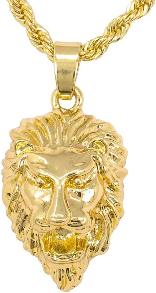 Gold Silver Plated Iced Mini LION, TIGER Charm Pendant 3mm 24
