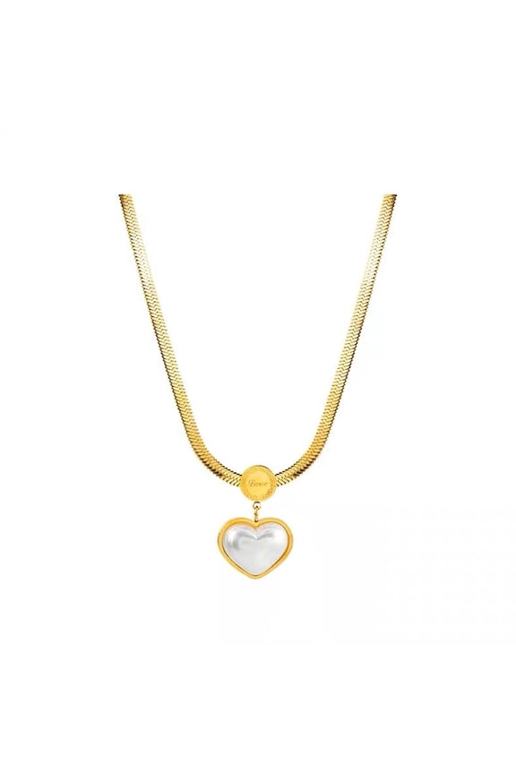 Gold and Silver-Plated Stainless Steel Pendant Necklaces for Women – Heart, Circle, Lock, Moon and Pearl Designs, Multi-Layer and Double Chain Options, Waterproof, Hypoallergenic Jewelry