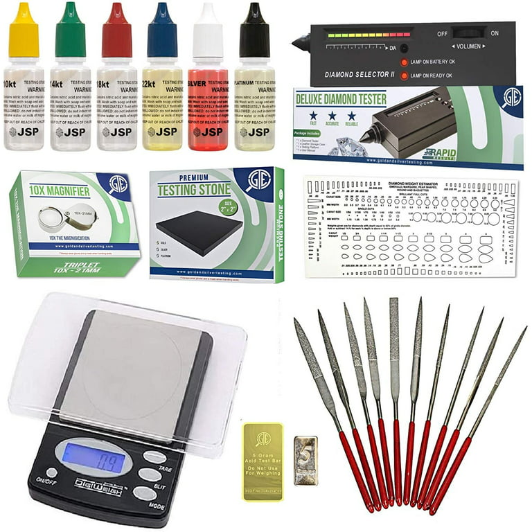 Professional Gold Detecting Touchstone Jewelry Test Tool Kit For Collector