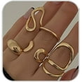 thumbnail image 1 of Gold/Silver Rings Set for Women chunky tacking Knuckle Rings Statement Stacking Womens Ring Pack, 1 of 4