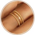 thumbnail image 1 of Gold Silver Rings for Women Non Tarnish Stackable 1.3mm Thin Gold Ring 14K Gold Plated Dainty Ring Set Trendy Thumb Pinky Ring Wedding Bands Promise Engagement Gold Jewelry Gifts Size 6-11, 1 of 7