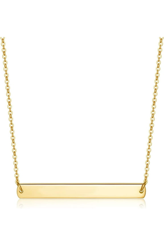 Gold Silver Rose Gold Horizontal Bar Necklace Stainless Steel 18K Gold Plated Bar Necklace Ladies Adjustable Chain[o787]