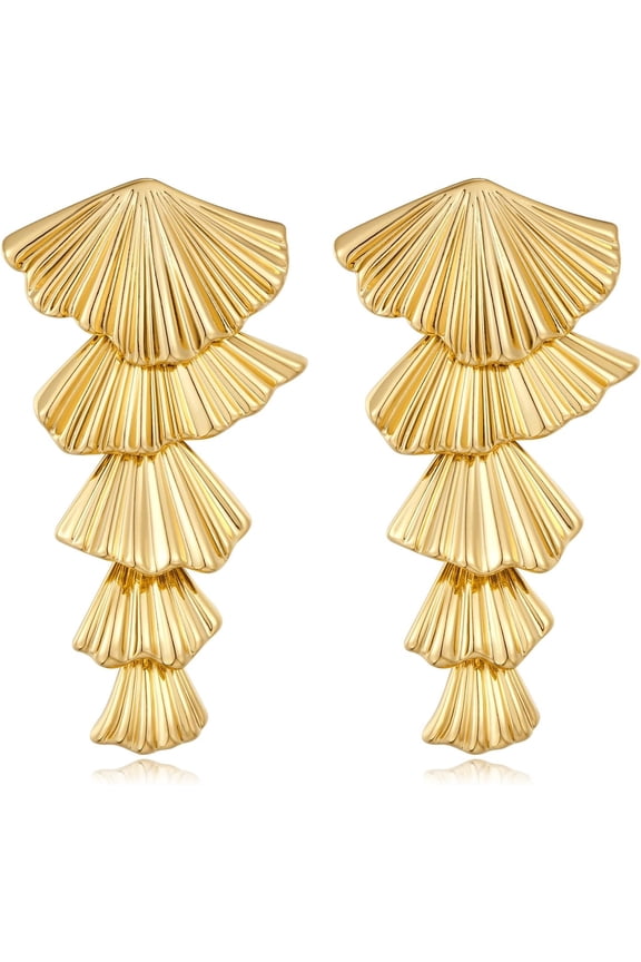 Gold/Silver Shell Dangle Earrings for Women Seashell Drop Dangle Earrings Ocean Beach Earrings Summer Jewelry