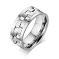 thumbnail image 1 of Gold/Silver Spinner Band Stainless Steel Men's Women's Engagement Ring Size 6-12, 1 of 9