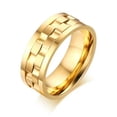 thumbnail image 1 of Gold/Silver Spinner Band Stainless Steel Men's Women's Engagement Ring Size 6-12, 1 of 9