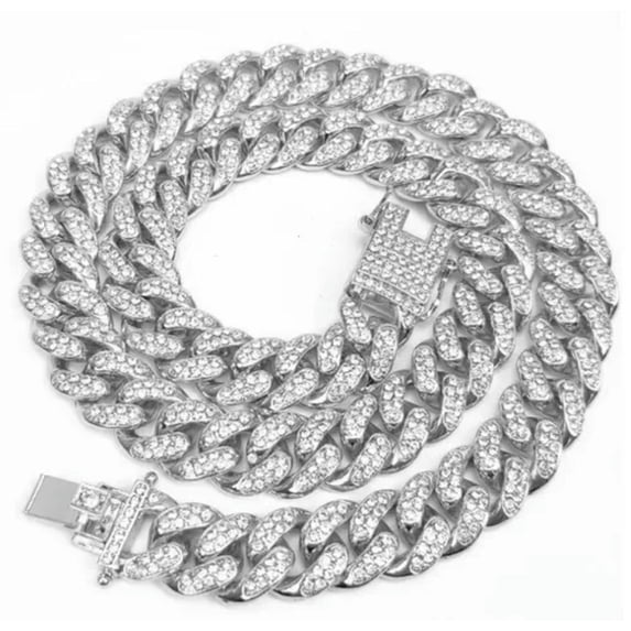Gold Silver Stainless Steel Cuban Curb Chain Men Women Necklace Bracelet 12MM