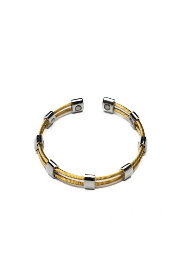 Gold & Silver Stainless Steel Mesh Magnetic Bangle Bracelet