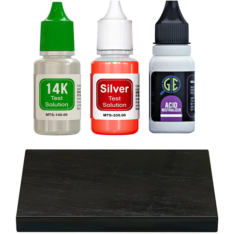 Gold/Silver Test Acid Tester Kit 10k 14k .999 .925 Sterling Silver Testing  Stone Detect Precious Metals Oro