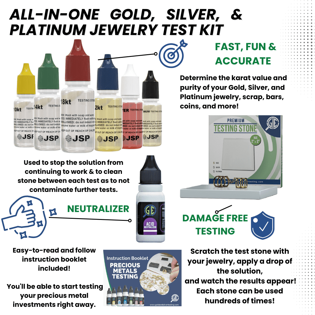 Gold jewelry hotsell testing kit