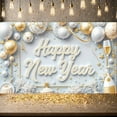 thumbnail image 1 of Gold Silver Theme Happy New Year Banner Festive Design New Year Banner Balloon Decor Star Pattern Celebration Banner for New Year Party Holiday Celebration Indoor Decoration, 1 of 9
