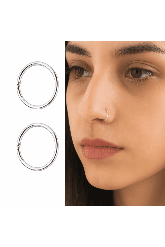 Sterling Silver 925 Tiny Hoop Earrings 5mm 21 Gauge Hypoallergenic for Cartilage Nose Helix Tragus Septum