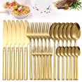 thumbnail image 1 of Gold Silverware Set 30 Piece Mirror Polished Flatware Set Spoons and Forks Knives Stainless Steel Kitchen Utensil Accessories Service for 6, 1 of 6
