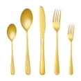 thumbnail image 1 of Gold Silverware Set for 4, MDEALY 20 Piece Modern Flatware Utensil Set for 4, Include Dinner Knife,Dinner Forks,Dinner Spoons,Salad Forks,Teaspoons, Dishwasher Safe, 1 of 6