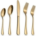 Gold Silverware Set, Moxinox 20Piece Stainless Steel Flatware Cutlery