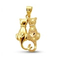 thumbnail image 1 of Gold Sitting Cats Charm - 10 Karat Solid Gold - Animal Pendants, 1 of 5