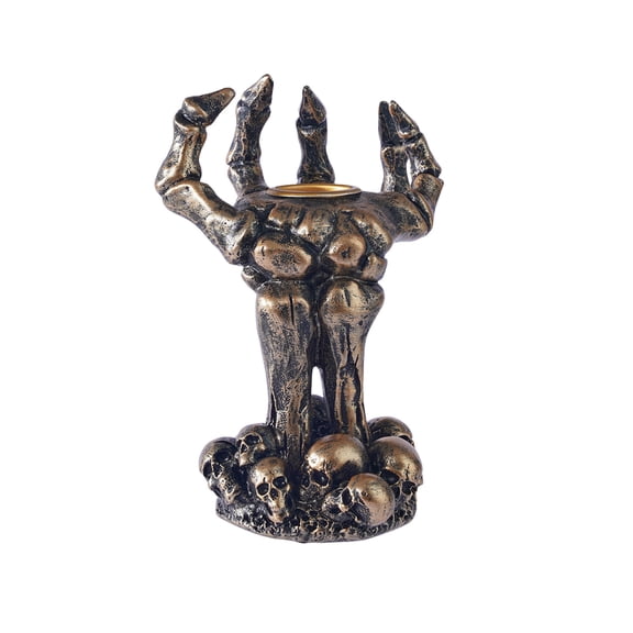 Gold Skeleton Ghost Hand Candlestick Halloween Resin Ornament Ghost Festival Candle Holder Decoration Props For Table Display
