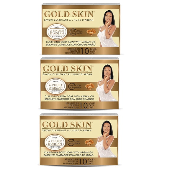 Gold Skin Clarifying Body Soap with Argan Oil Lot of 3