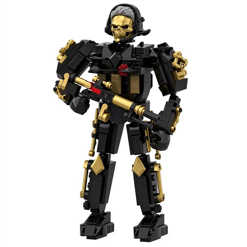 Gold Skull Tactical Warrior Building Block Set, 315 Pcs Black and Gold ...