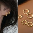 thumbnail image 1 of Gold Small Plain Hoop Earrings for Women, Hypoallergenic Stainless Steel Minimalist Jewelry 20mm, 1 of 5