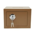 thumbnail image 1 of Gold Small Safe Box with Drop Slot, Safety Box for Money, Depository Safe with Drop Slot Mountable Cash Box with Lock for Home & Office Security, 1 of 21