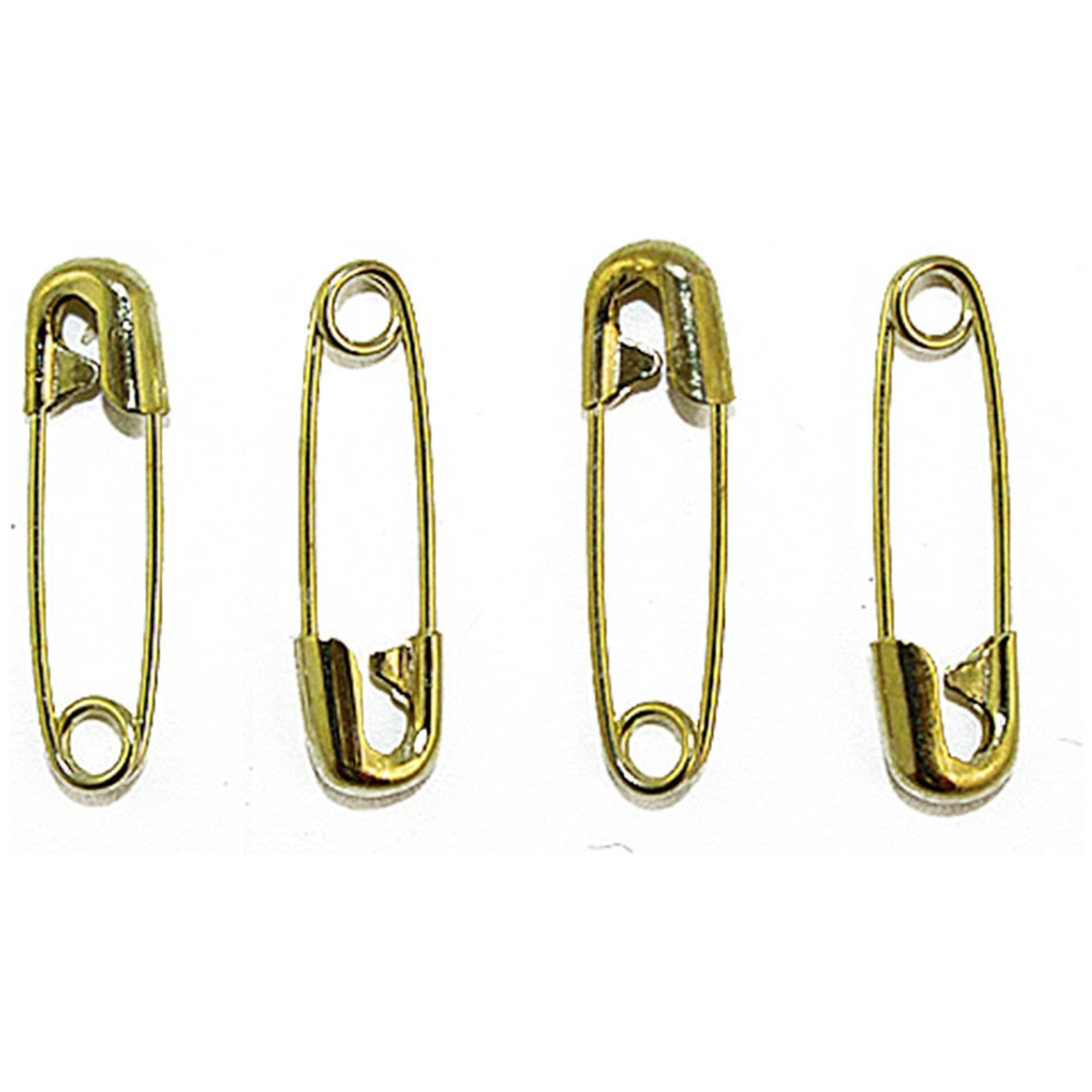 50 Small Tiny Gold Metal Steel Mini Safety Pins 2cm 20mm