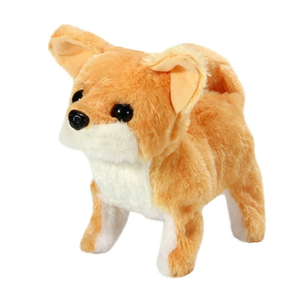 Gold Smart Walking Talking Corgi Robot Dog Interactive Plush Toy With Sound And Movement For Kids Boys Girls Birthday Gift Educational Companion Pet 18X13X15Cm