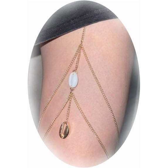 Gold Snake Body Chain for Women's Leg & Thigh - Boho Snake Pendant, Trendy Stocking Stuffer