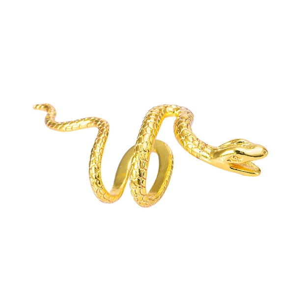 Gold Snake Ear Cuff Cartilage Non Pierced Clip On Earring for Women Men Animal Fake Huggie Hoop Climber Open Wrap Earrings