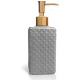 thumbnail image 1 of Gold Soap Dispenser, Ceramic Lotion Pump Bottle with Refined and Vintage Emboss, Home Decoration for Bathroom or Kitchen (White), 1 of 15