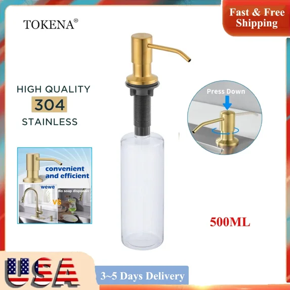 Gold Soap Dispenser For Kitchen Sink Soap Pump Built In Countertop