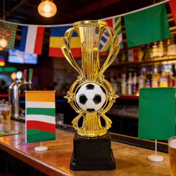 Gold Soccer Championship Trophy Cup - Sturdy Metal Construction with Polished Surface, Elegant and Durable, Anti-Rust, for Soccer Tournaments and Competition Winners