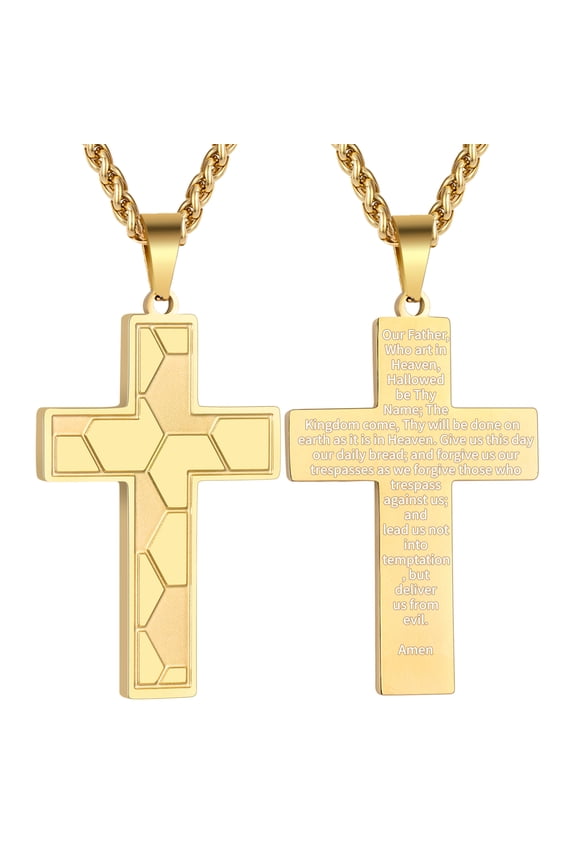 Gold Plated Soccer Themed Cross Necklace for Men Boys Stuff Accessories Pendant Chain Christian Religious Birthday Jewelry Gifts Ideas Teen Kids Son Dad Team Game Day Sports Athlete Age
