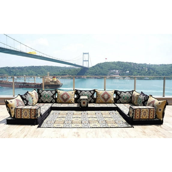 Gold Sofa Cushions, Arabic Majlis Seating, Turkish Sofa Set, U Shaped Modular Sofa, Arabic Floor Cushions, Sleeper Sofa, Floor Cushions for Adults