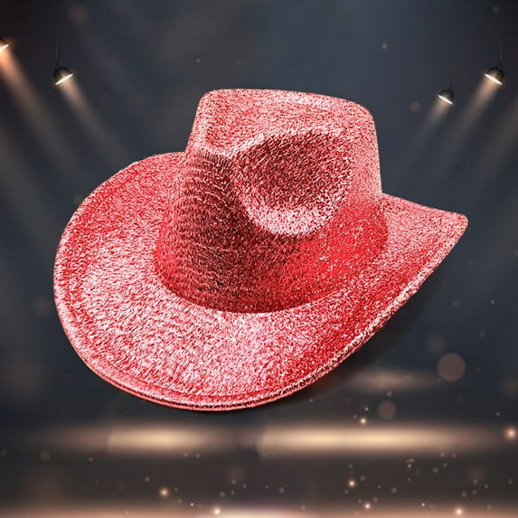 Gold Solid Color Fashion Stage Hat For Men And Women Party Festival Western Cowboy Hat Cow Boy Hats Women Foam Cowboy Hat Mini Youth Western Hat Western Hats Cow Print Things Big Head Hats for Men 3xl