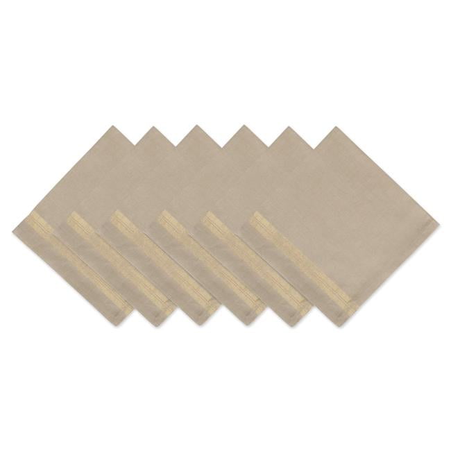 Gold Sparkle Stripe Napkin Set Set of 6