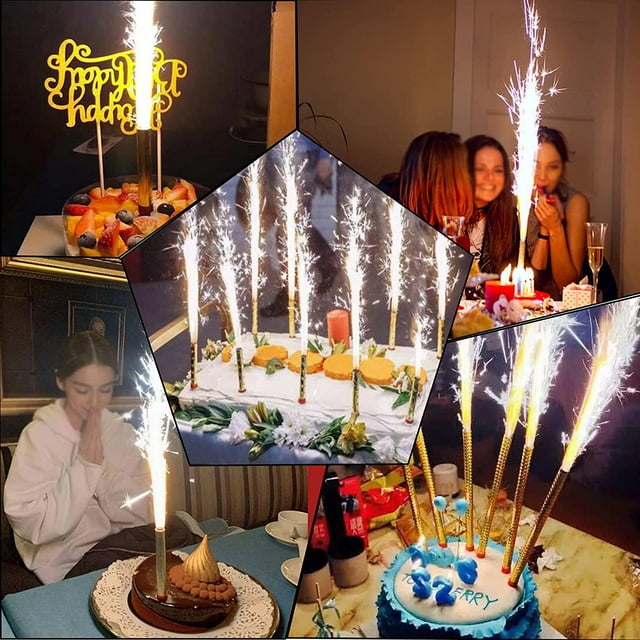 Gold Sparkler Birthday Candle, Great for Birthday Cakes, Weddings