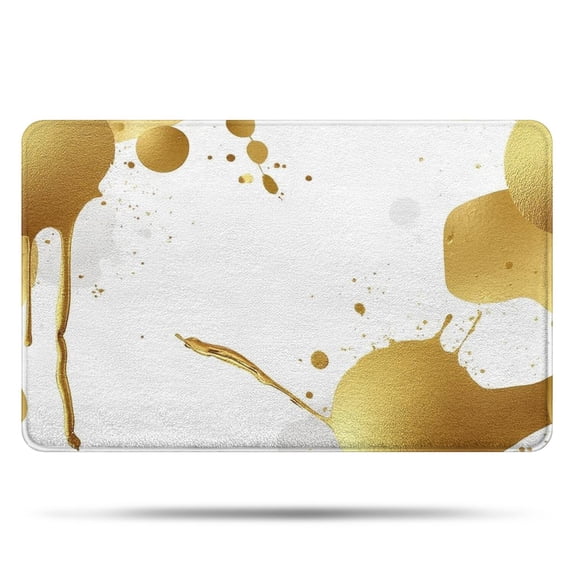 Gold Splash Marble Pattern Bathroom Rugs Mat,Non Slip Microfiber Bathroom Rug,Rubber Backing,Soft Bathroom Mats for Bathroom Floor,Tub and Shower,20x32in(50x80cm)