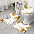 thumbnail image 1 of Gold Splash Marble Pattern Bathroom Rugs Sets 3 Piece,Toilet Cover Set,Absorbent Non Slip Bathroom Mats Sets with U-Shaped Contour Rug Toilet Rug Set, 1 of 5
