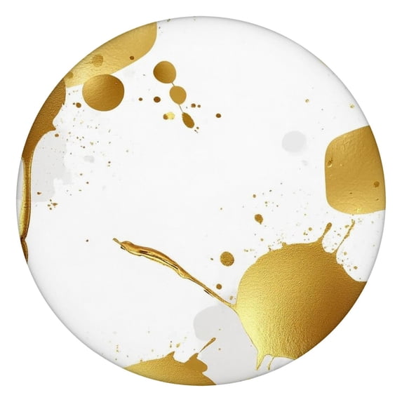 Gold Splash Marble Pattern Round Fitted Tablecloth with Elastic Edge,Dining Table Cover Waterproof,Outdoor Round Tablecloth for Camping,Dining,Indoor and Outdoor