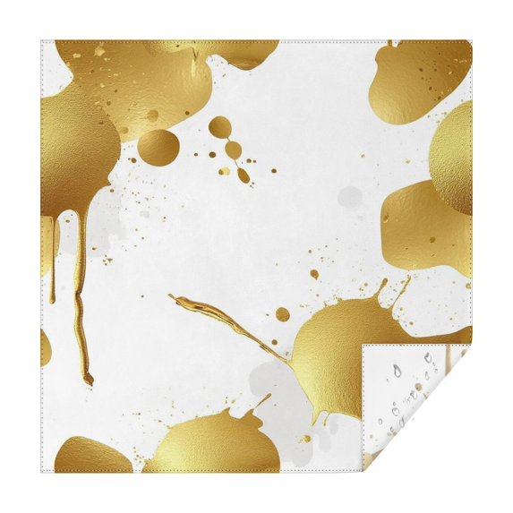 Gold Splash Marble Pattern Square Tablecloth,Waterproof Square Table Cover,Wipeable Spillproof Washable Table Cover for Home Kitchen Party Decor 52"x52"(132x132cm)