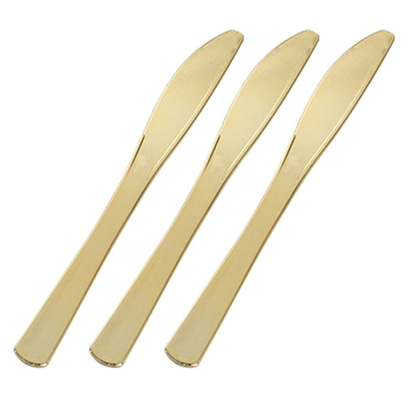 Gold Splendor LOOKS LIKE REAL!! Gold Plastic Knives 120ct.