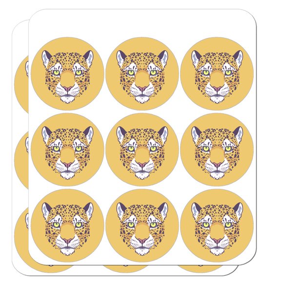 Gold Spotted Leopard Face Planner Calendar Scrapbooking Crafting Stickers