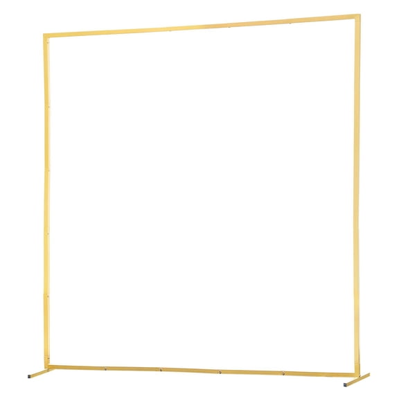 Gold Square Arch Backdrop Stand 6.6 x 6.6 Feet Metal Stable Easy Assembly for Wedding Birthday Party