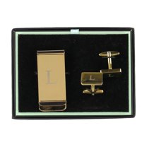 Gold Square Cufflinks and Money Clip Set
